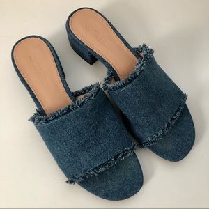 J. Crew Denim Mule Sandals